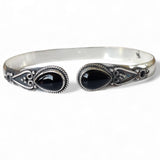 Black Onyx Solid 925 Sterling Silver Bangle Bracelet