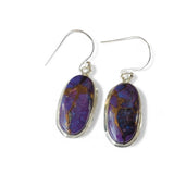 Kingman Purple Mojave Turquoise Solid 925 Sterling Silver Earrings