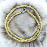 Yellow Jade 4 mm Beaded Necklace 20 inch
