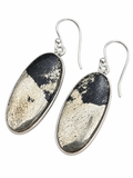 Pyrite in Magnetite Solid 925 Sterling Silver Earrings