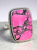 Kingman Cherry Blossom Dahlia Solid 925 Sterling Silver Ring 10