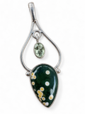 Ocean Jasper & Prasiolite Solid 925 Sterling Silver Pendant