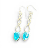 Aqua Blue Chalcedony Solid 925 Sterling Silver Earrings