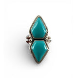 Tibetan Turquoise Solid 925 Sterling Silver Ring 6
