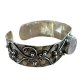 Rose Quartz Solid 925 Sterling Silver Cuff Bracelet