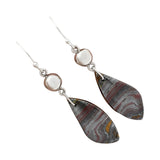 Iron Tiger Eye Solid 925 Sterling Silver Earrings