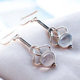 Rainbow Moonstone Solid 925 Sterling Silver Earrings