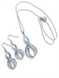 Filigree Solid 925 Sterling Silver Necklace Earrings Set