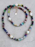 Mixed Gemstone & Freshwater Pearl beaded Necklace