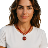 Carnelian Solid 925 Sterling Silver Pendant Necklace