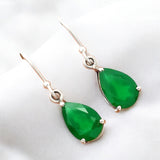 Green Onyx Solid 925 Sterling Silver Earrings