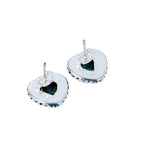 HEART Kingman Blue Copper Turquoise Solid 925 Sterling Silver Stud Earrings
