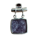 Lepidolite & Amethyst Solid 925 Sterling Silver Pendant