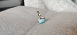 Caribbean Larimar Solid 925 Sterling Silver RIng