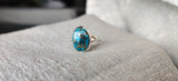 Kingman Copper Turquoise Solid 925 Sterling Silver Ring