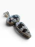 Snowflake Obsidian Silver Overlay Pendant