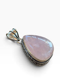 Rose Quartz Silver Overlay Pendant