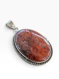 Red Moss Agate Silver Overlay Pendant