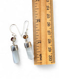 Sri Lankin Moonstone point & Citrine Solid 925 Sterling Silver Earrings