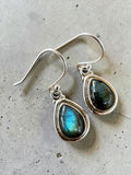 Labradorite Solid 925 Sterling Silver Earrings