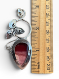 Mookaite Jasper & Red Coral Silver Overlay Pendant