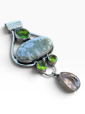 Peace Jade Silver Overlay Pendant