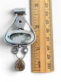 Peace Jade Silver Overlay Pendant