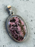 Rhodonite Silver Overlay Pendant