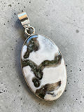 Moss Agate Silver Overlay Pendant
