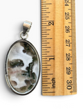 Moss Agate Silver Overlay Pendant