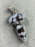 Snowflake Obsidian Silver Overlay Pendant