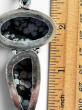 Snowflake Obsidian Silver Overlay Pendant