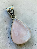 Rose Quartz Silver Overlay Pendant