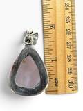 Rose Quartz Silver Overlay Pendant