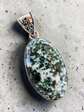 Tree Agate Silver Overlay Pendant