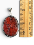 Red Moss Agate Silver Overlay Pendant