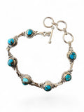 Kingman Blue Copper Turquoise Solid 925 Sterling Silver Bracelet