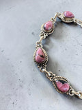 Rhodonite Solid 925 Sterling Silver Bracelet