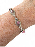 Rhodonite Solid 925 Sterling Silver Bracelet