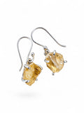 Rough Citrine Solid 925 Sterling Silver Earrings