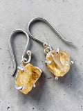 Rough Citrine Solid 925 Sterling Silver Earrings