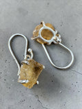 Rough Citrine Solid 925 Sterling Silver Earrings