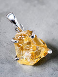 Rough Citrine Solid 925 Sterling Silver Pendant