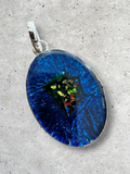 Dichroic Glass Silver Overlay Pendant