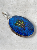 Dichroic Glass Silver Overlay Pendant