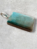 Teal Flower Coral Silver Overlay Pendant