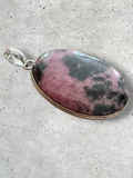 Rhodonite Silver Overlay Pendant