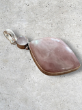 Rose Quartz Silver Overlay Pendant