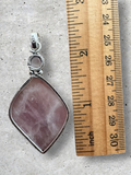 Rose Quartz Silver Overlay Pendant