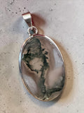 Moss Agate Silver Overlay Pendant